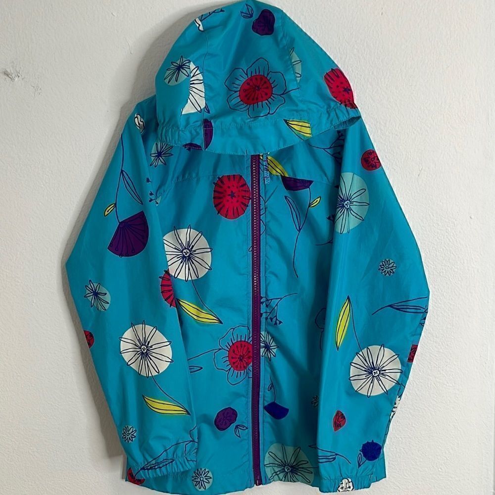 Lands End wind breaker jacket.  Size girls large.  Floral spring print. Like new